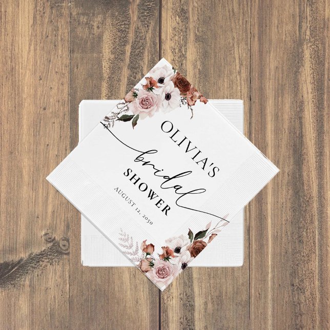 Silk Floral Bridal Shower Napkin (Creator Uploaded)