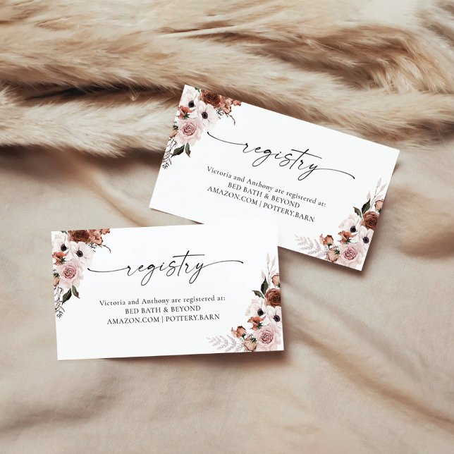 Silk Floral Bridal Shower Registry Enclosure Card (Creator Uploaded)