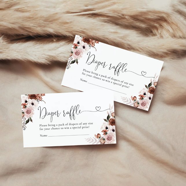 Silk Floral Diaper Raffle Enclosure Card (Creator Uploaded)