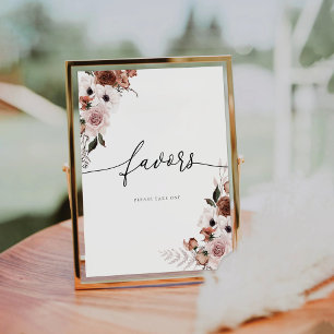 Silk Floral Favours Sign