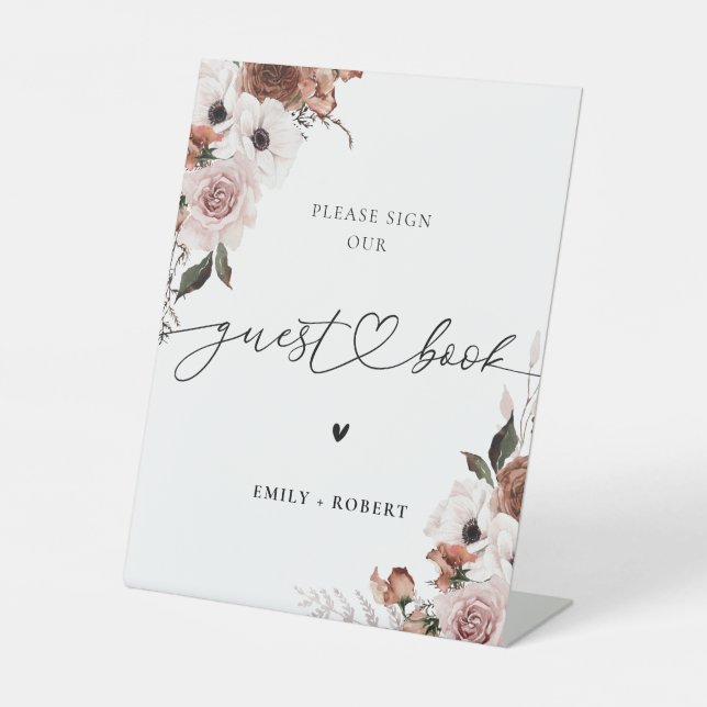 Silk Floral Guest Book Sign (Front)