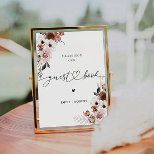 Silk Floral Guest Book Sign