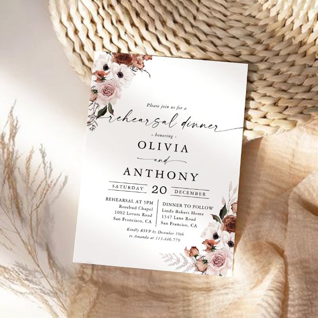 Silk Floral Rehearsal Dinner Invitation (Creator Uploaded)