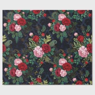 Silk Floral Robe Wrapping Paper