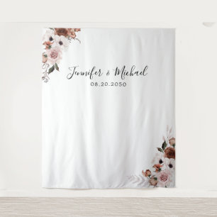 Silk Floral Wedding Ceremony Backdrop Tapestry