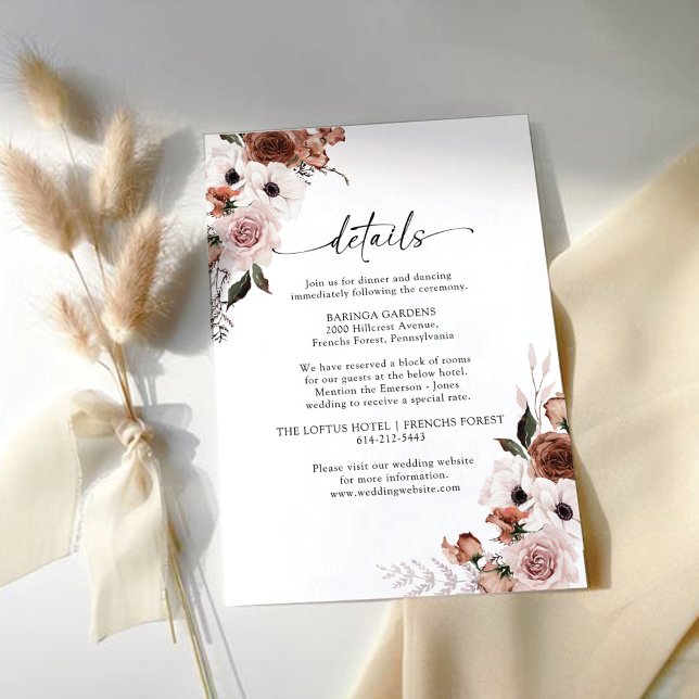 Silk Floral Wedding Ceremony Enclosure Card (Creator Uploaded)