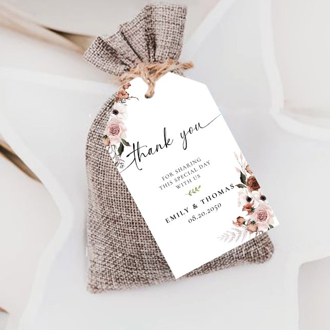 Silk Floral Wedding Ceremony Gift Tag (Creator Uploaded)