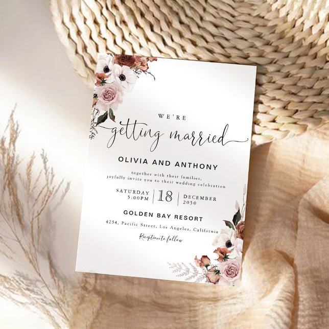 Silk Floral Wedding Ceremony Invitation (Creator Uploaded)