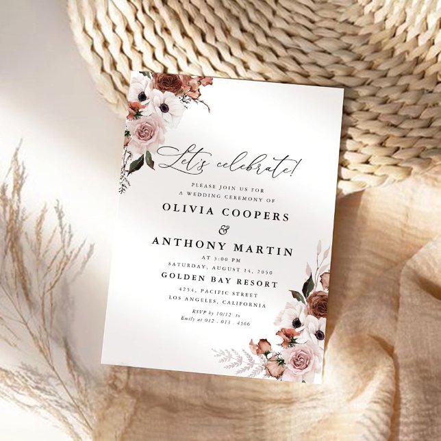 Silk Floral Wedding Ceremony Invitation (Creator Uploaded)