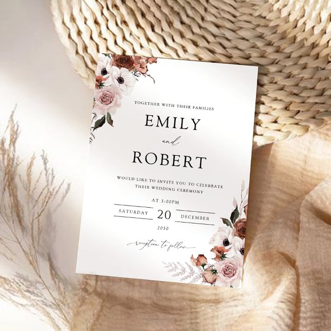 Silk Floral Wedding Ceremony Invitation (Creator Uploaded)