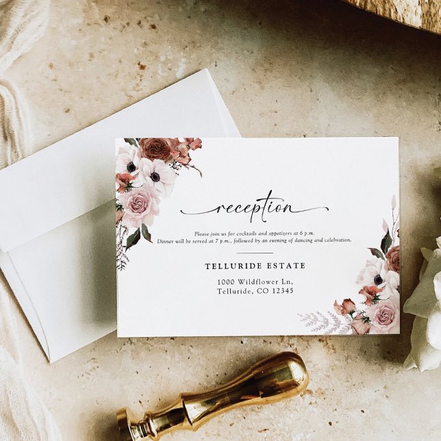 Silk Floral Wedding Ceremony Reception Enclosure Card (Creator Uploaded)