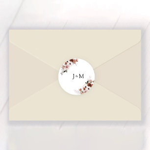 Silk Floral Wedding Classic Round Sticker