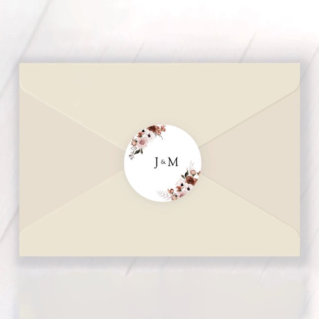 Silk Floral Wedding Classic Round Sticker (Creator Uploaded)