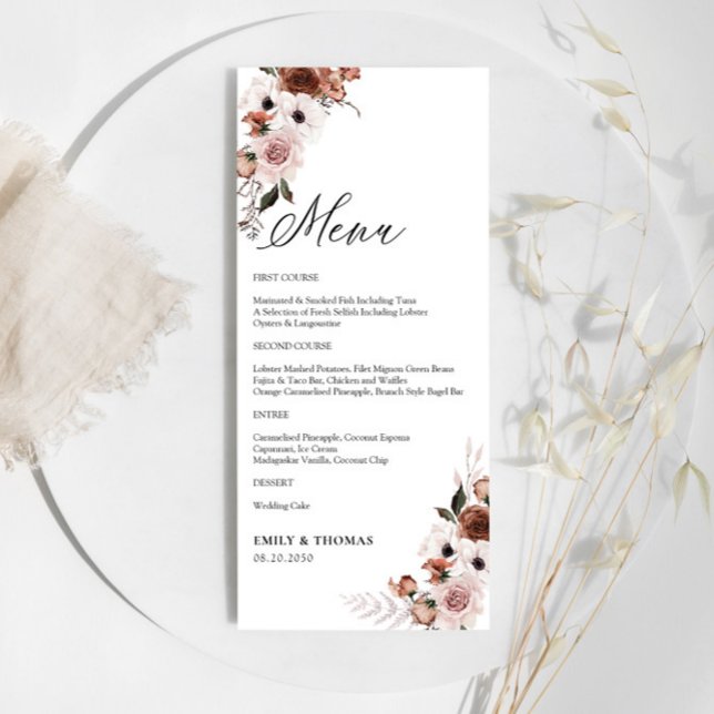 Silk Floral Wedding Menu (Creator Uploaded)