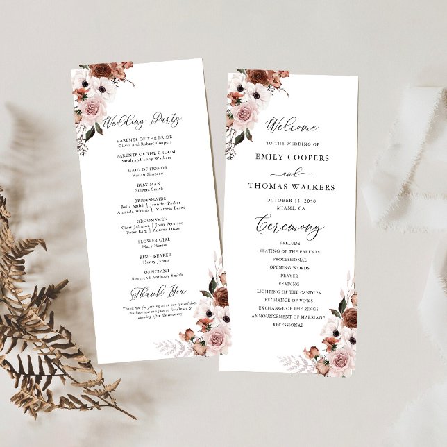 Silk Floral Wedding Program (Creator Uploaded)