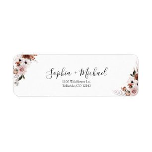 Silk Floral Wedding Return Address Label