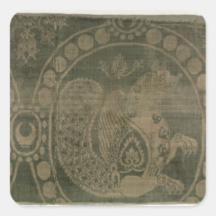 Silk fragment showing the 'Senmurv' Square Sticker