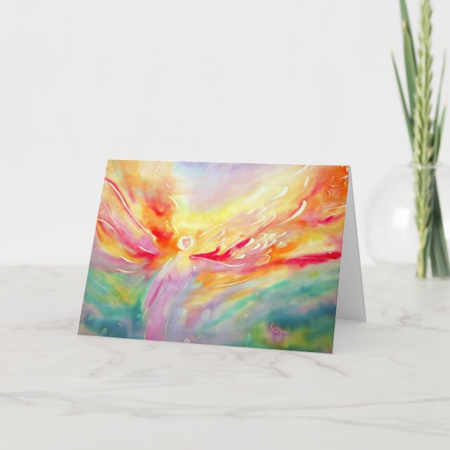 Silk I Believe in Angels Bible Quote Greeting Card (Front)