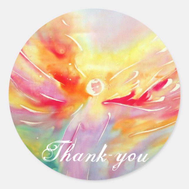 Silk I Believe in Angels Thank-you Sticker (Front)