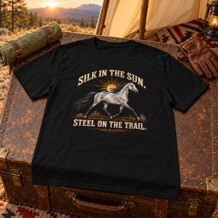 Silk in the Sun Steel on the Trail Akhal-Teke T-Shirt