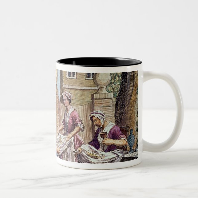 Silk-Making, engraved by J. Hinton Two-Tone Coffee Mug (Right)