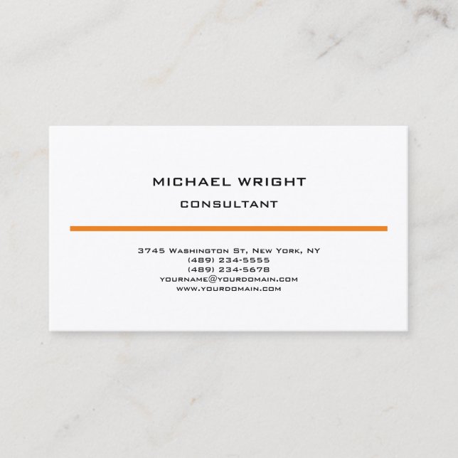 Silk Modern Plain Simple Attractive Minimalist Business Card (Front)