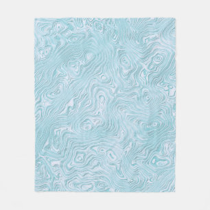 Silk Moire Pattern in Bright Aqua Fleece Blanket