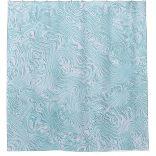 Silk Moire Pattern in Bright Aqua Shower Curtain