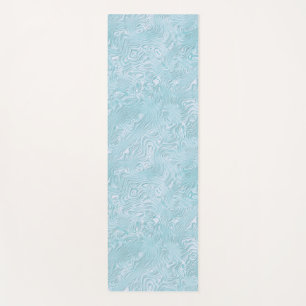 Silk Moire Small Pattern in Bright Aqua Yoga Mat