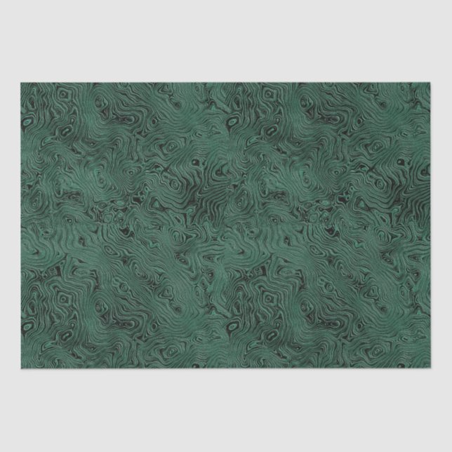Silk Moire Small Pattern in Forest Green Tissue Paper (Front)