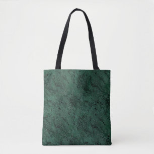Silk Moire Small Pattern in Forest Green Tote Bag