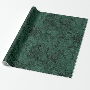 Silk Moire Small Pattern in Forest Green Wrapping Paper