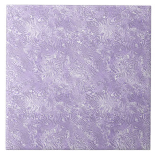 Silk Moire Small Pattern in Lilac Lavender Ceramic Tile