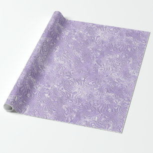 Silk Moire Small Pattern in Lilac Lavender Wrapping Paper