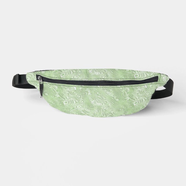 Silk Moire Small Pattern in Lime Green Bum Bags (Front)