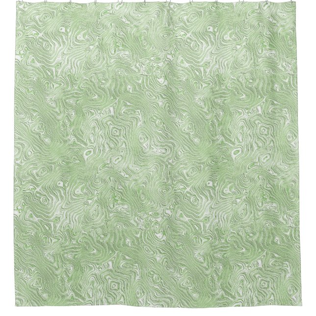Silk Moire Small Pattern in Lime Green Shower Curtain (Front)