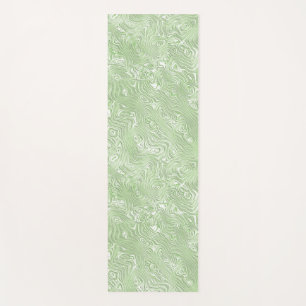 Silk Moire Small Pattern in Lime Green Yoga Mat