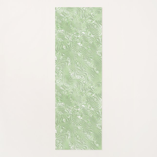 Silk Moire Small Pattern in Lime Green Yoga Mat (Front)