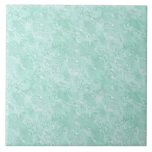 Silk Moire Small Pattern in Mint Green Ceramic Tile