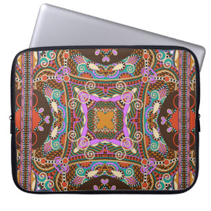 silk neck scarf or kerchief square pattern design  laptop sleeve