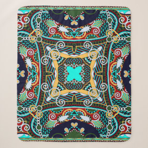 silk neck scarf or kerchief square pattern design  sherpa blanket