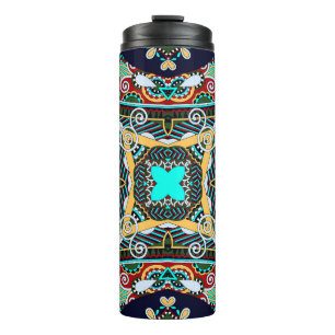 silk neck scarf or kerchief square pattern design  thermal tumbler