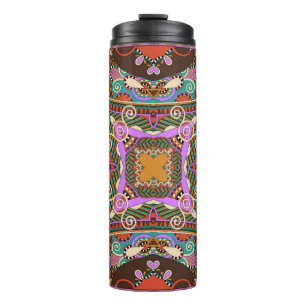 silk neck scarf or kerchief square pattern design thermal tumbler