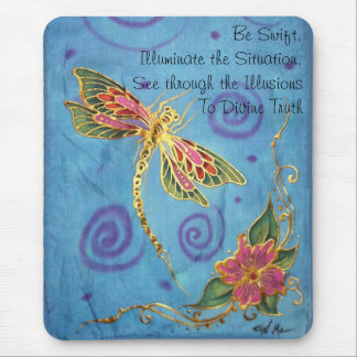Silk Painted Dragonfly Mousepad
