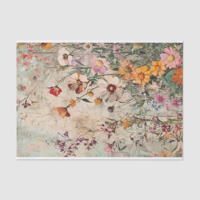 Silk paper Decoupage Autumn Wildflowers Var03 (Front)