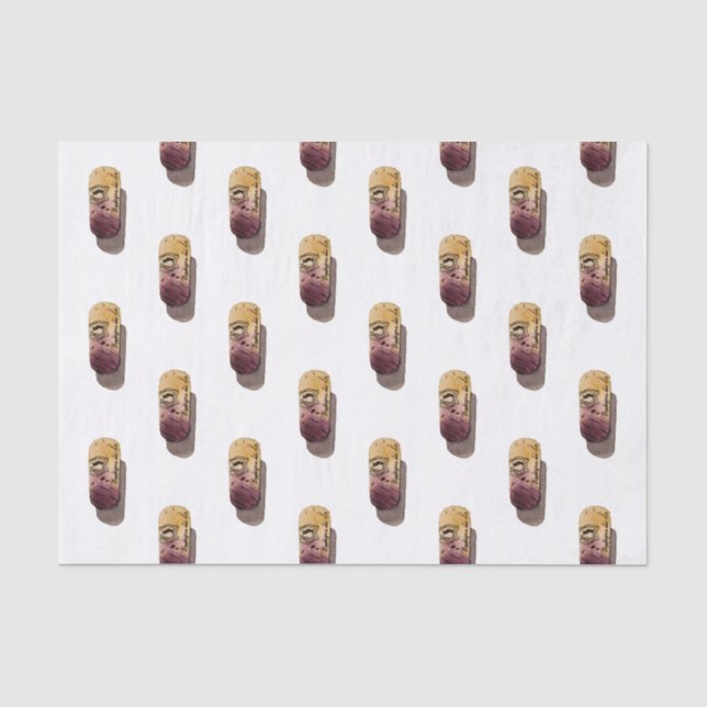 Silk paper with watercolor of wine cork (Front)