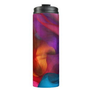 Silk rainbow scarfbackground,color,abstract,fabric thermal tumbler