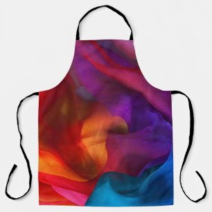 Silk rainbow scarfbackground,colour,abstract,fabri apron