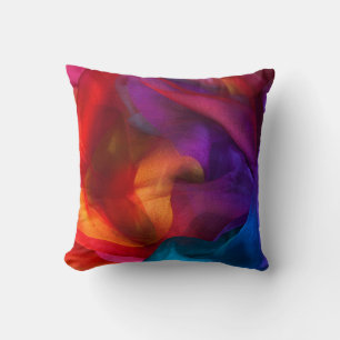 Silk rainbow scarfbackground,colour,abstract,fabri cushion
