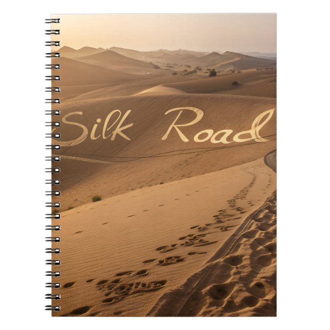 Silk Road Desert Landscape Typography Art Notebook (Front)